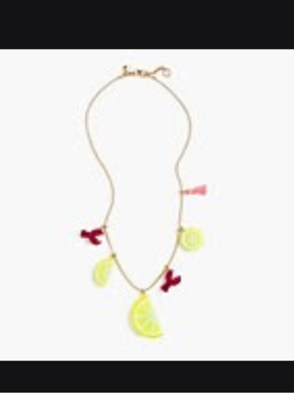 Crewcuts lemon and lobster necklace